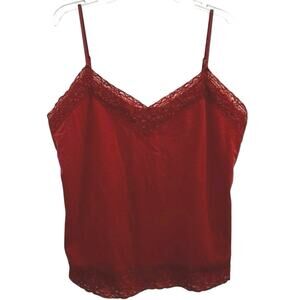 Apostrophe Rust Stretch Camisole Lace Trim & Adjustable Straps Petite Large PL !